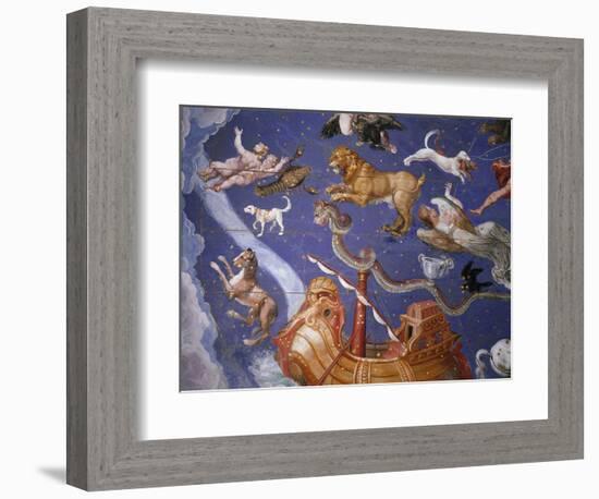 Ceiling from Sala del Mappamondo Fresco by G. De Vecchi and da Reggio-null-Framed Giclee Print