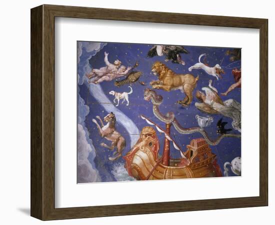 Ceiling from Sala del Mappamondo Fresco by G. De Vecchi and da Reggio-null-Framed Giclee Print