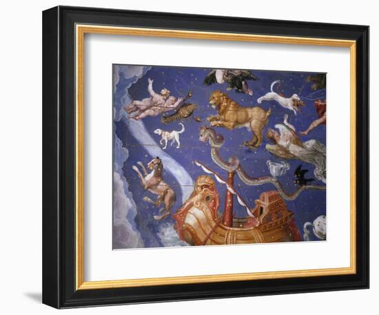 Ceiling from Sala del Mappamondo Fresco by G. De Vecchi and da Reggio-null-Framed Giclee Print