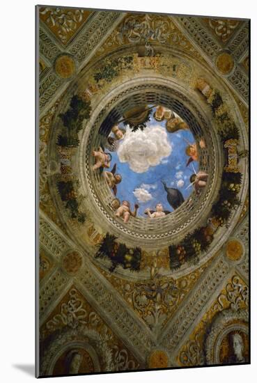 Ceiling medallion in the Camera degli Sposi. Fresco (1474).-Andrea Mantegna-Mounted Giclee Print