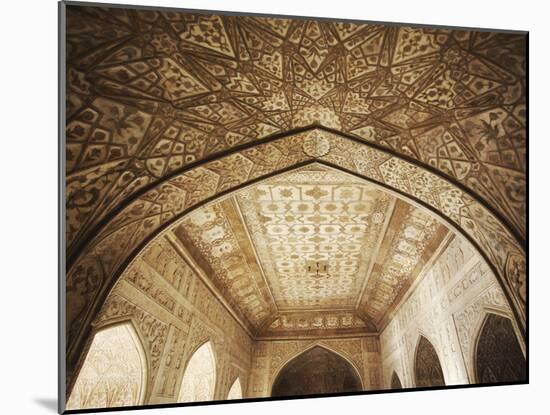 Ceiling of Khas Mahal in Agra Fort, Agra, Uttar Pradesh, India-Ian Trower-Mounted Photographic Print