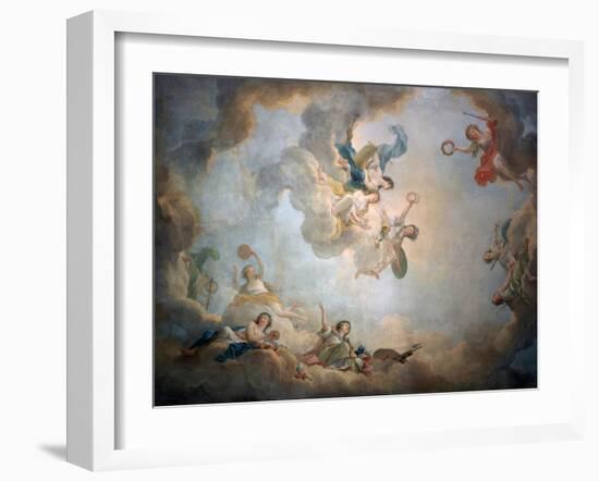 Ceiling of Marie Antoinette's Playroom, Chateau De Fontainbleau, C1763-1811-Jean Simon Berthelemy-Framed Giclee Print