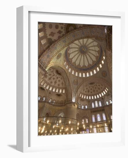 Ceiling of Sultan Ahmed Mosque in Istanbul, Turkey-David H. Wells-Framed Photographic Print