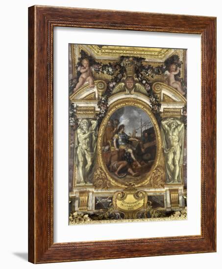 Ceiling of the Hall of Mirrors: Restoring Navigation-Charles Le Brun-Framed Giclee Print