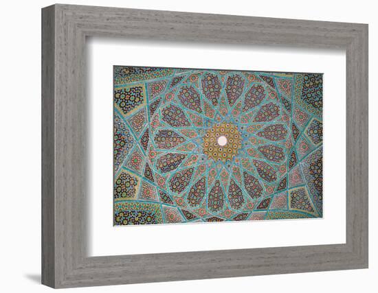 Ceiling of Tomb of Hafez, Iran's most famous poet, 1325-1389, Shiraz, Iran, Middle East-James Strachan-Framed Photographic Print