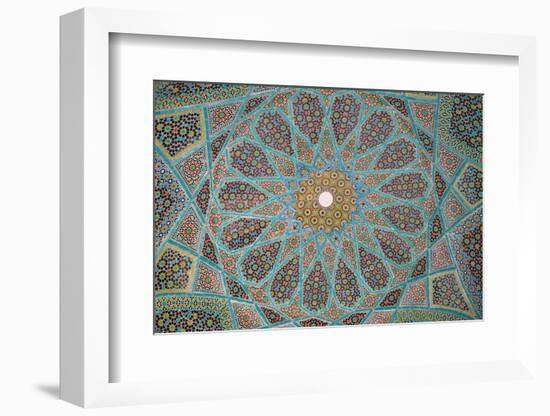 Ceiling of Tomb of Hafez, Iran's most famous poet, 1325-1389, Shiraz, Iran, Middle East-James Strachan-Framed Photographic Print