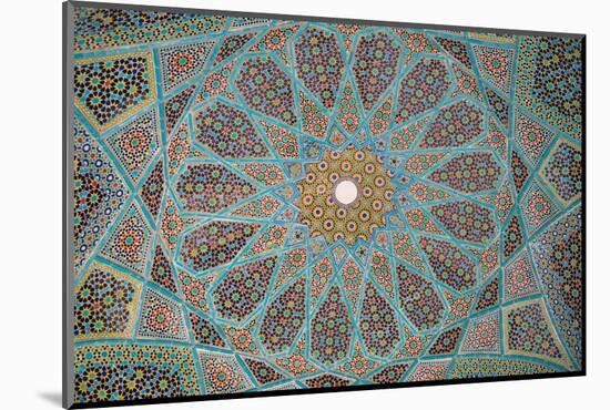 Ceiling of Tomb of Hafez, Iran's most famous poet, 1325-1389, Shiraz, Iran, Middle East-James Strachan-Mounted Photographic Print