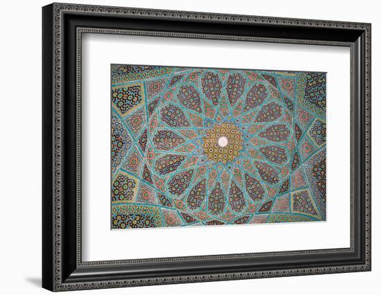 Ceiling of Tomb of Hafez, Iran's most famous poet, 1325-1389, Shiraz, Iran, Middle East-James Strachan-Framed Photographic Print