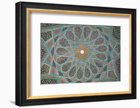 Ceiling of Tomb of Hafez, Iran's most famous poet, 1325-1389, Shiraz, Iran, Middle East-James Strachan-Framed Photographic Print