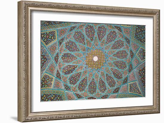 Ceiling of Tomb of Hafez, Iran's most famous poet, 1325-1389, Shiraz, Iran, Middle East-James Strachan-Framed Photographic Print