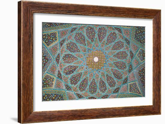 Ceiling of Tomb of Hafez, Iran's most famous poet, 1325-1389, Shiraz, Iran, Middle East-James Strachan-Framed Photographic Print