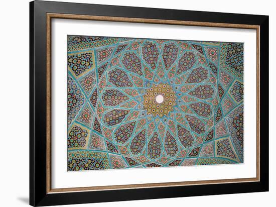 Ceiling of Tomb of Hafez, Iran's most famous poet, 1325-1389, Shiraz, Iran, Middle East-James Strachan-Framed Photographic Print