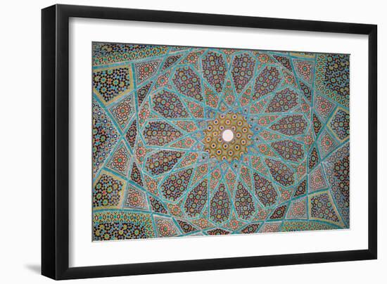 Ceiling of Tomb of Hafez, Iran's most famous poet, 1325-1389, Shiraz, Iran, Middle East-James Strachan-Framed Photographic Print