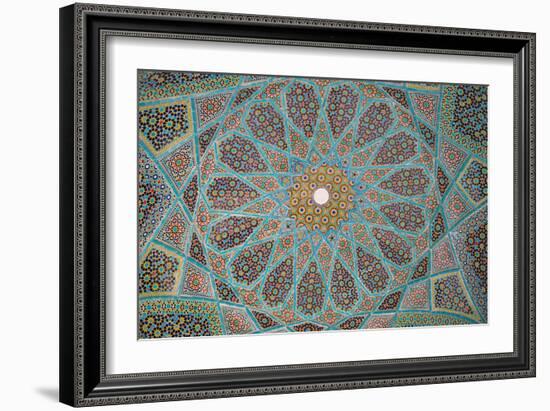 Ceiling of Tomb of Hafez, Iran's most famous poet, 1325-1389, Shiraz, Iran, Middle East-James Strachan-Framed Photographic Print