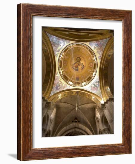 Ceiling Painting of Jesus Christ, Church of the Holy Sepulchre, Old Walled City, Jerusalem, Israel-Christian Kober-Framed Photographic Print