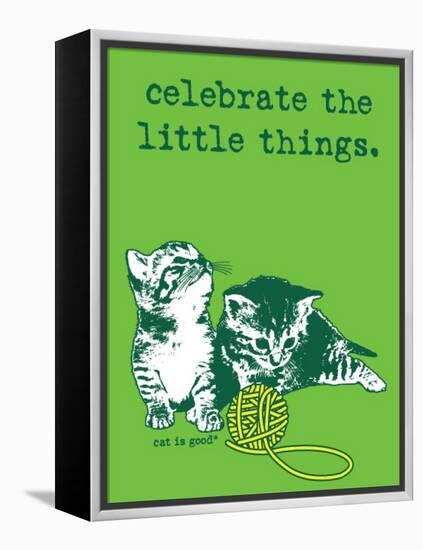 Celebrate the Little Things-Cat is Good-Framed Stretched Canvas