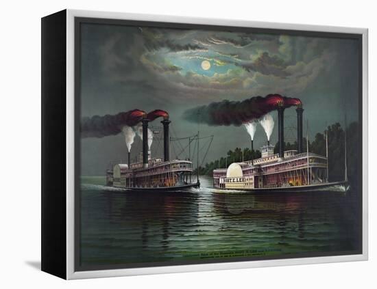 Celebrated Race of the Steamers Robert E. Lee and Natchez-null-Framed Premier Image Canvas