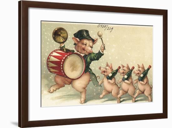 Celebrating Pigs-null-Framed Giclee Print
