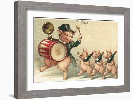 Celebrating Pigs-null-Framed Giclee Print