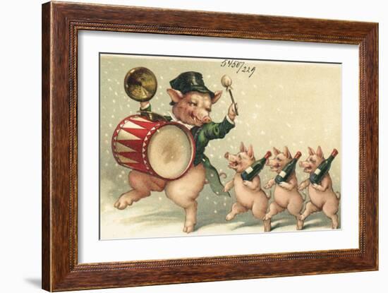 Celebrating Pigs-null-Framed Giclee Print