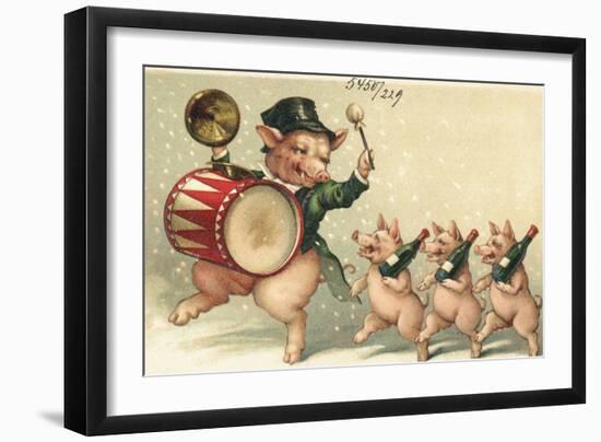 Celebrating Pigs-null-Framed Giclee Print