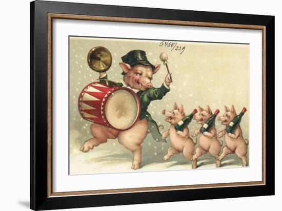 Celebrating Pigs-null-Framed Giclee Print