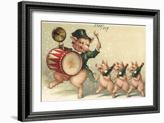 Celebrating Pigs-null-Framed Giclee Print