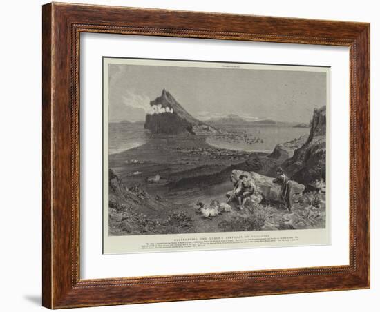 Celebrating the Queen's Birthday at Gibraltar-null-Framed Giclee Print