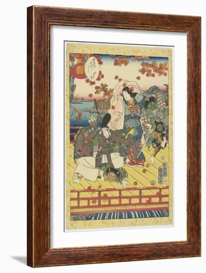 Celebration for the Turning Color of Maple Leaves, January 1857-Utagawa Kunisada-Framed Giclee Print