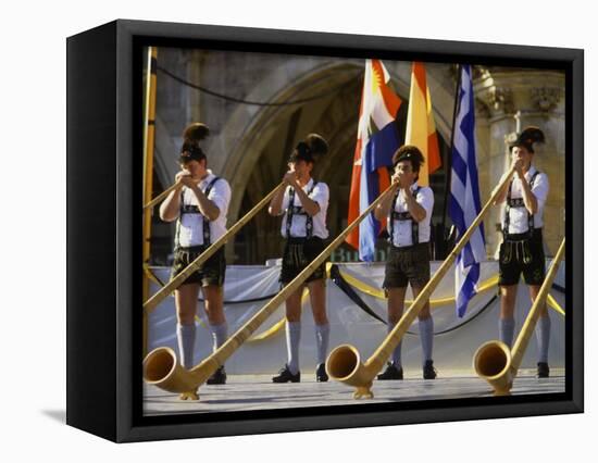 Celebration of Oktoberfest, Band in Munich, Germany-Bill Bachmann-Framed Premier Image Canvas