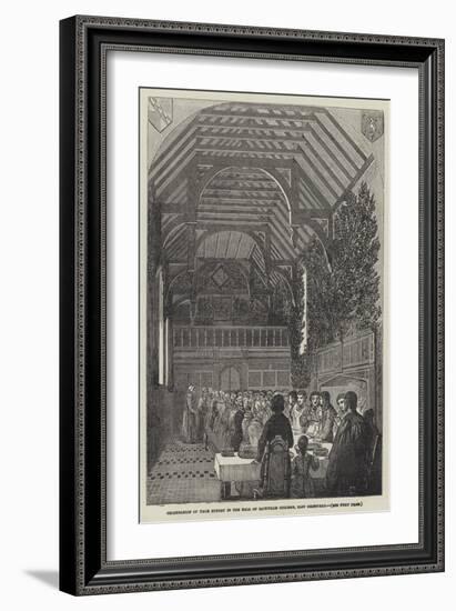 Celebration of Palm Sunday in the Hall of Sackville College, East Grinstead-null-Framed Giclee Print