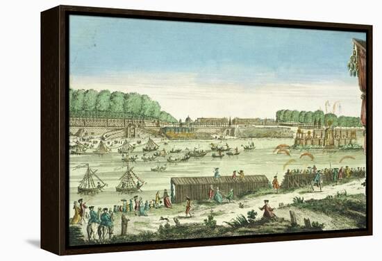 Celebrations on the Water to Mark the Beginning of Peace and the End of the Seven Year War, 1763-null-Framed Premier Image Canvas