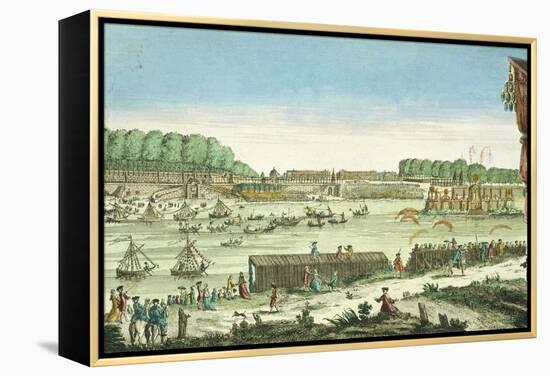 Celebrations on the Water to Mark the Beginning of Peace and the End of the Seven Year War, 1763-null-Framed Premier Image Canvas