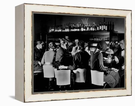 Celebrity Patrons Enjoying Drinks at This Speakeasy Without Fear of Police Prohibition Raids-Margaret Bourke-White-Framed Premier Image Canvas