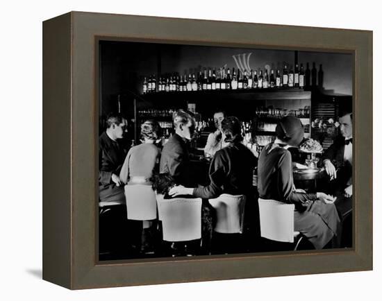 Celebrity Patrons Enjoying Drinks at This Speakeasy Without Fear of Police Prohibition Raids-Margaret Bourke-White-Framed Premier Image Canvas