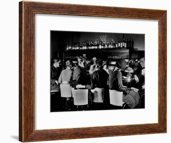 Celebrity Patrons Enjoying Drinks at This Speakeasy Without Fear of Police Prohibition Raids-Margaret Bourke-White-Framed Premium Photographic Print