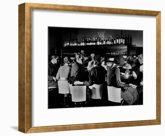 Celebrity Patrons Enjoying Drinks at This Speakeasy Without Fear of Police Prohibition Raids-Margaret Bourke-White-Framed Photographic Print