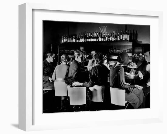 Celebrity Patrons Enjoying Drinks at This Speakeasy Without Fear of Police Prohibition Raids-Margaret Bourke-White-Framed Photographic Print