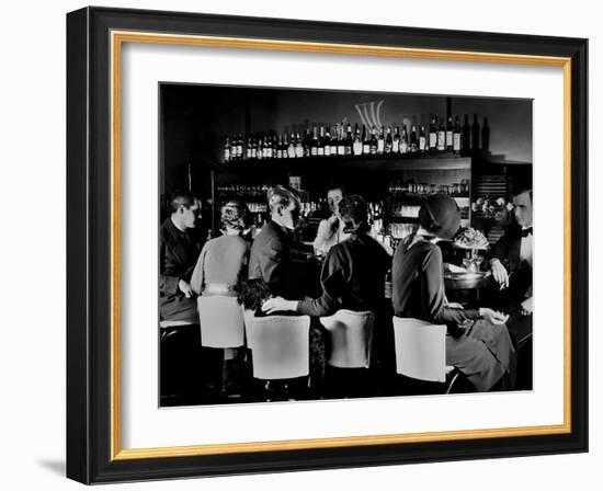 Celebrity Patrons Enjoying Drinks at This Speakeasy Without Fear of Police Prohibition Raids-Margaret Bourke-White-Framed Photographic Print