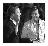 President Obama and The First Lady (b/w)-Celebrity Photography-Art Print