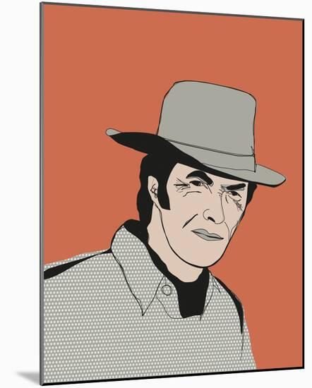 Celebrity Sketches - Western-Otto Gibb-Mounted Art Print