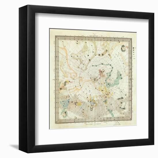 Celestial Anno 1830: No. 5. Circumjacent the North Pole, c.1844-null-Framed Art Print