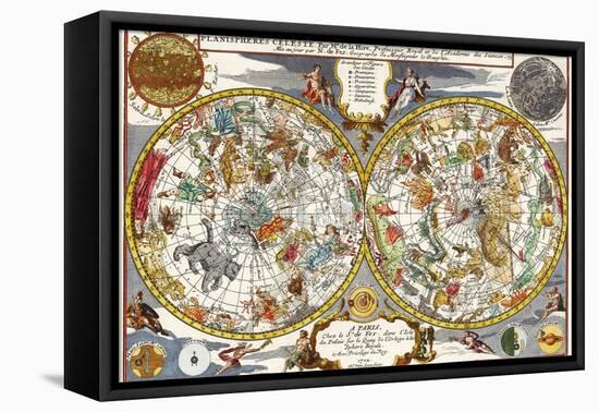 Celestial Chart, 1702-null-Framed Premier Image Canvas