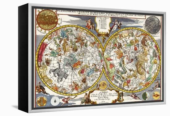 Celestial Chart, 1702-null-Framed Premier Image Canvas