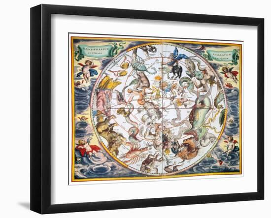 Celestial Planisphere, 1660-Andreas Cellarius-Framed Giclee Print