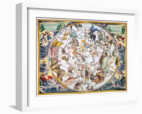 Celestial Planisphere, 1660-Andreas Cellarius-Framed Giclee Print