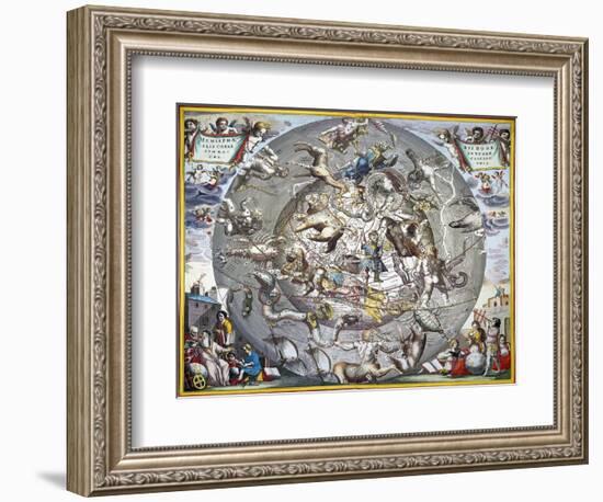 Celestial Planisphere, 1660-Andreas Cellarius-Framed Giclee Print