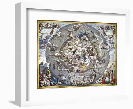 Celestial Planisphere, 1660-Andreas Cellarius-Framed Giclee Print