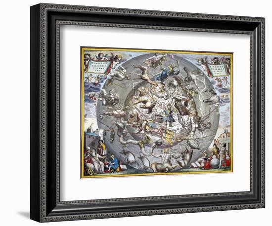 Celestial Planisphere, 1660-Andreas Cellarius-Framed Giclee Print