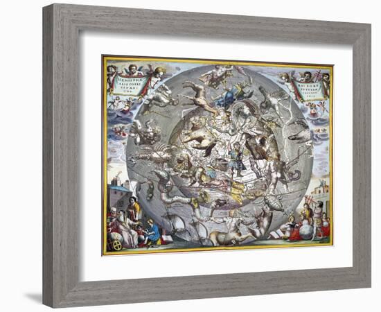 Celestial Planisphere, 1660-Andreas Cellarius-Framed Giclee Print